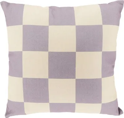 Produktbild von Kissen Würfelkaro Baumwolle Lila Natur 45x45cm