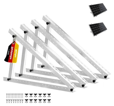 Produktbild von Solarmodul Halterung,Aluminiumlegierung Balkonkraftwerk Halterung,Solarpanel Halterung,PV modul halterung,Halterungen Balkonkraftwerk,Verstellbarer Winkel Von 0°-90° (114 cm 2 Sets)