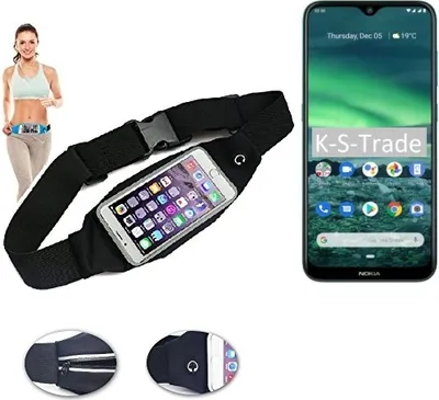 Produktbild von K-S-Trade Jogging-Armband kompatibel mit Nokia 2.3 Gürteltasche Umhängetasche Bauchtasche schwarz Sport Running Jogging Fitness Laufen Exercise
