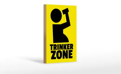 Produktbild von Holzschild Alkohol 12x18cm Trinkerzone