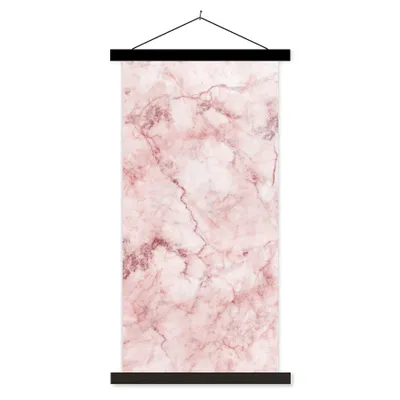 Produktbild von MuchoWow® Textilposter Marmor - Rosa - Luxus 60x120 cm mit schwarzem Rahmen - Magnete