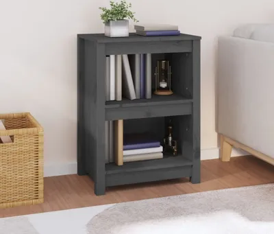 Productafbeelding van vidaXL Boekenkast, grijs, 50x35x68 cm, massief grenenhout - Boekenkast - Boekenkasten - Boekenschap - Boekenkast van hout
