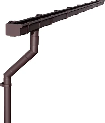 Produktbild von INEFA Dachrinnenset Kunststoff NW68 / 68mm, 8 x 2m Kastenrinne dunkelbraun für 8-eckiges Pavillon mit ca. 15qm Dachfläche, Dachrinne PVC Komplettset