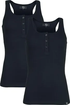 Produktbild von RED by EMP Damen schwarzes ärmelloses Top mit Knopfleiste L