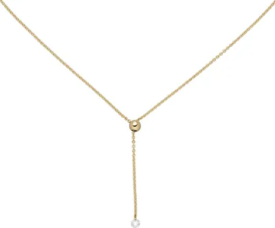 Produktbild von Y-Kette Collier mit Diamant Brillant 0,10 Ct. W/SI 750 Gold Gelbgold 45cm Damen