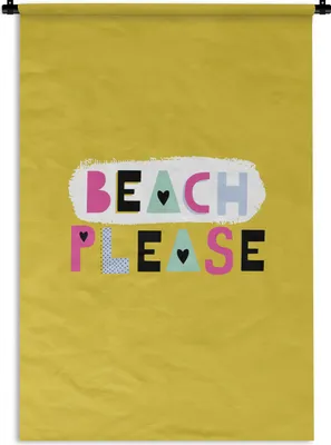 Produktbild von MuchoWow® Wandteppich Wandbehang Sommer - Gelb - Zitat 60x90 cm Tapisserie Dekoration Wandtuch - Foto-Teppich - Abwaschbar