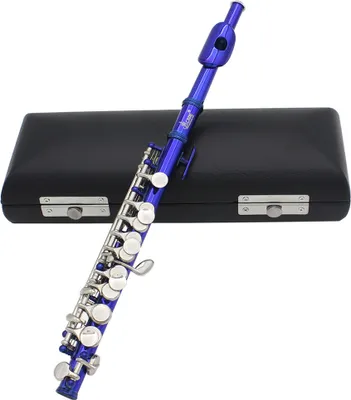 Image de Fine Piccolo Short Flute Paid 16 Sound Holes C Key Cupronikel with Leather Box+Cleaning Clothes+Screwdriver blue