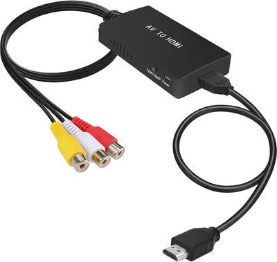 Produktbild von AV-zu-HDMI-Adapter 1080P, für PS2/PS3/Xbox/VHS/DVD-Player, Composite-CVBS-Video-Audio-Konverter