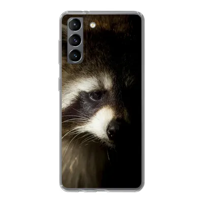 Produktbild von MuchoWow® Handyhülle Schutzhülle Hülle für Samsung Galaxy S21 Waschbär - Wilde Tiere - Schwarz Silikon Softcase Handy Hülle - Softcase