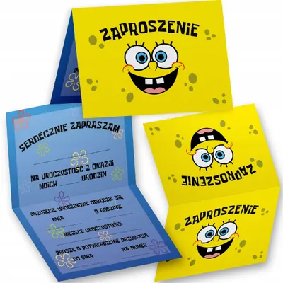 Obrázek produktu pro Narozeninova pozvanka - SpongeBob NA PRZYJĘCIE WIELE WZORÓW