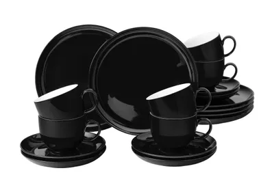 Produktbild von Kaffeeservice - Schwarz - Weiß - für 6 Personen - Porzellan - 18-teilig