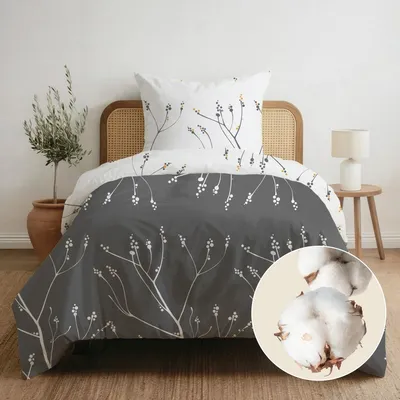 Produktbild von Bettbezug Bettwäsche Kissenbezug - 100 % Baumwolle - 140 x 200 cm - Mit Kissenbezug -