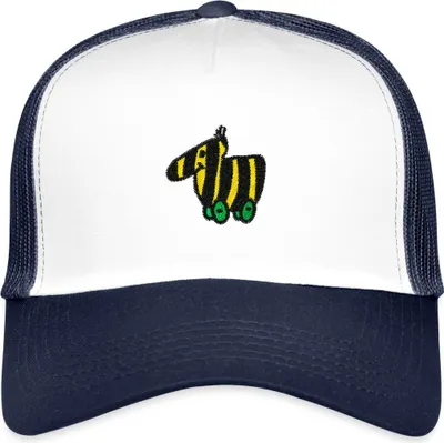 Produktbild von Spreadshirt Janosch Tigerente Stick Trucker Cap, One size, Weiß/Navy