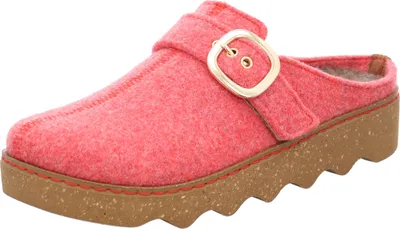 Produktbild von Rohde Damen Pantoffel Softfilz Hausschuh mit Plateau und Schnalle Foggia-D 6117, Größe:38 EU, Farbe:Rot