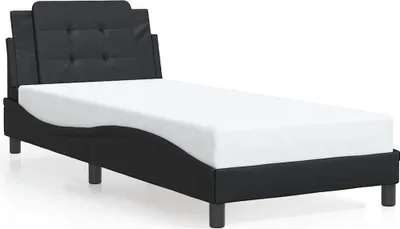 Zdjęcie produktu dla Rama Łóżka Bez Materaca, Zadar, Czarna, 100X203Cm Obita Sztuczną Skórą Lumarko!