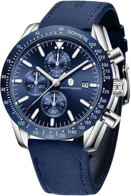 Produktbild von Herren-Analoguhr, Quarz-Chronograph, wasserdicht bis 30 m, Leuchtzeiger, Datumsanzeige, lässige und elegante Designeruhr für Business und Freizeit
