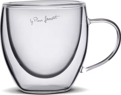 Obrázek produktu pro LAMART LT9025 Dvojité TERMO borosilikátové sklenice pro studené a teplé nápoje, sklo, čirá, objem: 75 ml, výška 6,3 cm