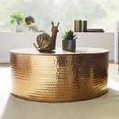 Produktbild von Wohnling Rahmeni Couchtisch, Aluminium, gold, 75x31x75cm