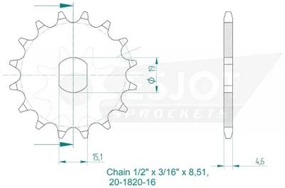 Obrázek produktu pro Hnací pastorek S51, S70, SR50/80, S53/83 15 T.