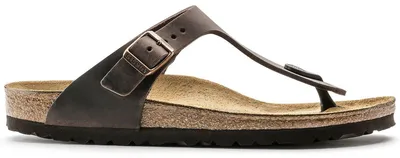 Productafbeelding van Birkenstock Gizeh Vetleer Habana Smal Voetbed Dames Slipper