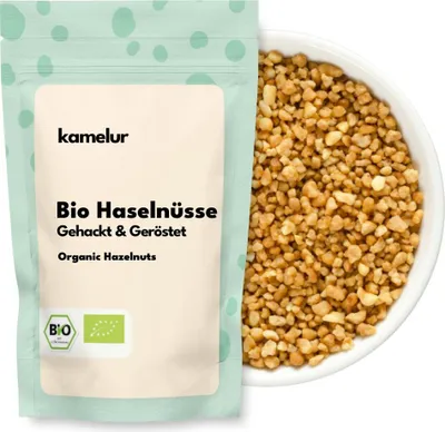 Produktbild von Kamelur® Bio Haselnüsse gehackt & geröstet 500 g