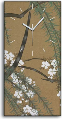 Produktbild von Wandbild Leinwand Bilder Wanduhr 30x60 Malerei Baum Zweige Blätter Blumen - weiße Hände