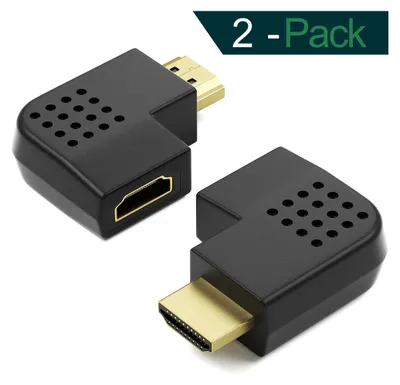Produktbild von HDMI Winkel Adapter Rechts & Links 90 Grad 4K UHD 2160p Winkelstecker 2er Set