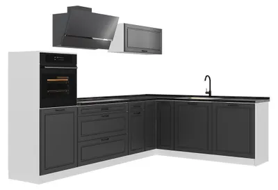 Productafbeelding van Hoekkeuken Vicco R-Line Antraciet landelijk/Wit 287 x cm antraciet werkblad, Model 68210