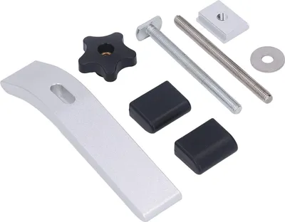Image de Lot de 2 dispositifs de maintien à rainure en T en alliage d'aluminium pour le travail du bois et les dispositifs CNC, 6 2/7 pouces L, 1/2 pouce T