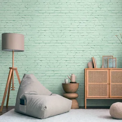 Immagine prodotto di Profhome 398281-GU Carta da parati fotografica in tessuto non tessuto mattone verde turchese blu 1,59 m x 2,8 m