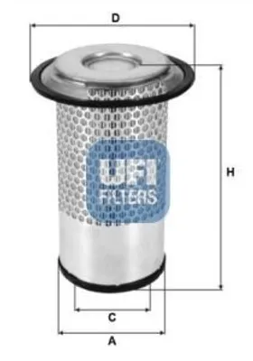 Produktbild von UFI Luftfilter Filtereinsatz, Höhe 231 mm, Außendurchmesser 159 mm / 109 mm