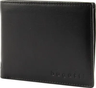 Produktbild von bugatti Leder Geldbörse City Line Coin Wallet with Flap 8 CC Black schwarz