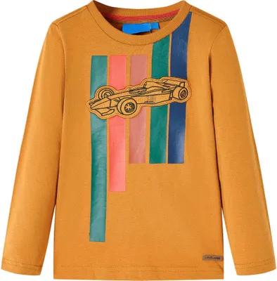 Produktbild von Kinder-Langarmshirt Dunkles Ocker 116