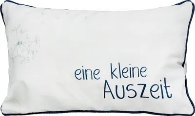 Productafbeelding van Gilde Kissen, rechteckig, kleine Auszeit, Baummotiv, Blumenmotiv, Spruch, Polyester, creme, VE 3 Höhe: 50.00 cm Breite: 30.00 cm Tiefe: 13.00cm 55080