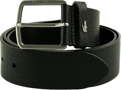 Produktbild von LACOSTE Leder Gürtel Grained Leather Belt 40 MM W120 Noir schwarz