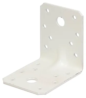 Produktbild von Alberts Schwerlast-Winkelverbinder mit Sicke | verzinkt, weiß kunststoffbeschichtet | 70 x 70 x 55 mm | 50er Set