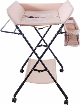 Produktbild von Baby-Wickeltisch – Wickelauflage – Pflegebereich für Babys – Höhenverstellbar – 80 x 66 x 98 cm – Rosa