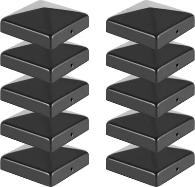 Obrázok produktu pre Jiubiaz 10x Post Cap Pyramid Cover Caps Plot Cap Robust Black 71mm