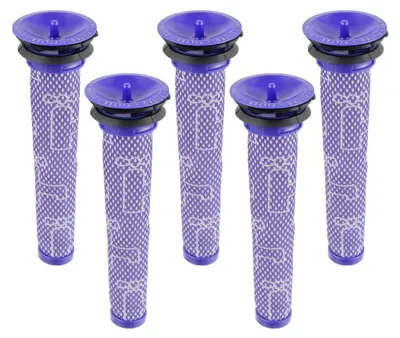 Produktbild von 5 x Filter für Dyson V6 V7 V8, Waschbar Ersatzfilter Pre-Filter Kompatibel Mit Dyson DC58 DC59 DC61 Staubsaugerzubehör Teile und Zubehör