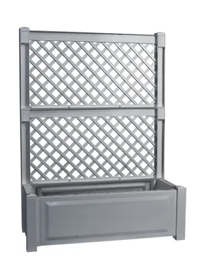 Produktbild von KHW Pflanzkasten mit Spalier Blumenkasten Kübel grau L 100 cm/110 Liter