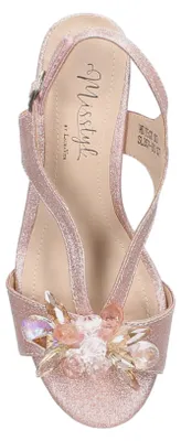 Produktbild von Misstyl by Laura Vita Damen Sandalette Glitzer Blüte Transparentabsatz MDIEGO 03, Größe:38 EU, Farbe:Rosa