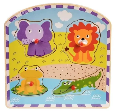 Productafbeelding van Houten puzzel in een lijst - safari