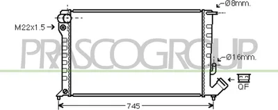 Produktbild von PRASCO CI420R014 Kühler Wasserkühler Motorkühler für CITROËN Berlingo / Berlingo First (MF, GJK, GFK) passend für PEUGEOT 306 Schrägheck