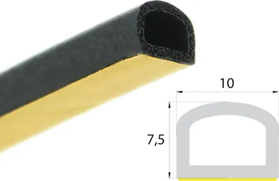 Produktbild von DP9 EPDM Moosgummi Halbrundprofil D Profil 10x7,5 mm selbstklebend Dichtung
