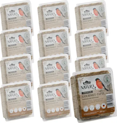 Produktbild von Dehner Natura Wildvogelfutter-Tafeln mit Erdnüssen, 12 x 300 g (3.6 kg)