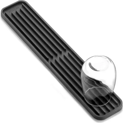 Image de tapis égouttoir en silicone ecooe étroit pour verres et bouteilles Gris 43 x 7,8 x 1 cm