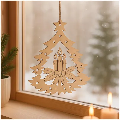 Produktbild von Dekohänger Holz Adventskerze