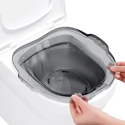 Produktbild von Sitzbadewanne, Sitzbad für Hämorrhoiden, Ergonomisches Sitzbad für Toilette, Badewanne Waschbecken für Schwangere, Grau