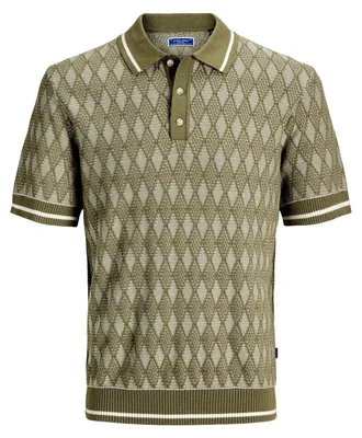 Produktbild von JACK & JONES Herren gestricktes Poloshirt Bluzack Structure Knit Polo