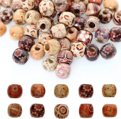 Productafbeelding van 200 Stuks Houten Kralen met Groot Gat voor DIY Sieraden